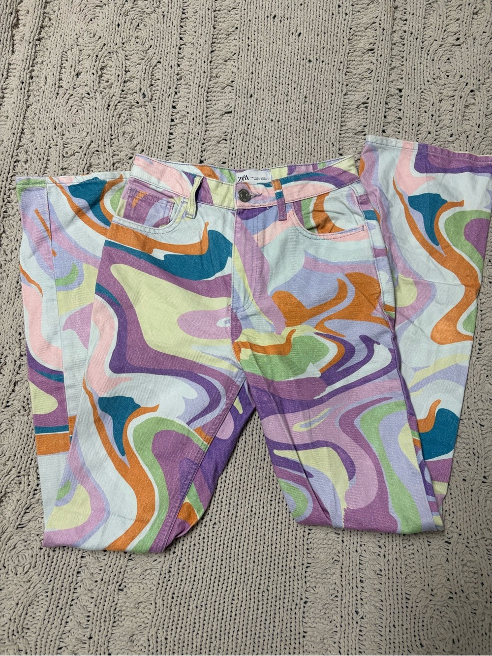 Zara Multicolor Swirl Print Jeans